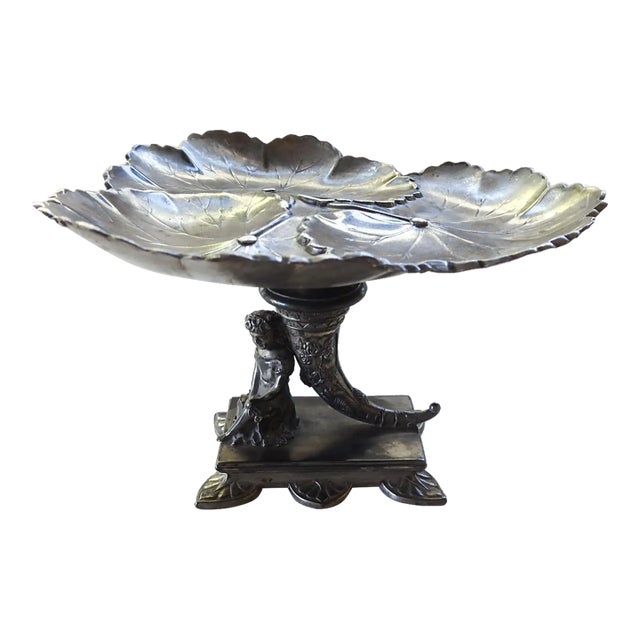 Aesthetic Movement Reed & Barton Silverplate Figural Card Tray For Sale