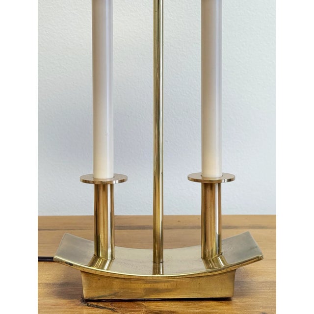 Vintage Stiffel Modern Bouillotte Style Brass Table Lamp For Sale - Image 9 of 10