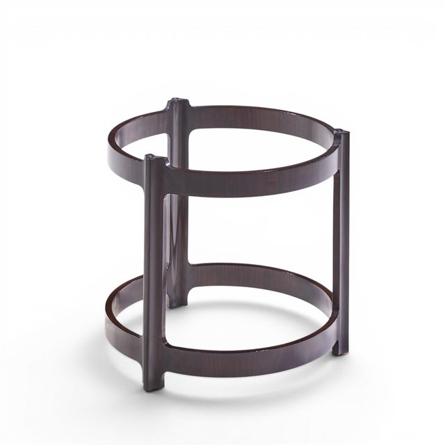 Mid-Century Modern Roger Sprunger for Dunbar Mid Century Mahogany and Glass Top Side Table For Sale - Image 3 of 7