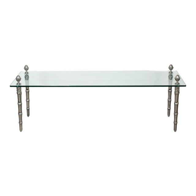 Hollywood Regency Coffee Table, Chrome Coffee Table For Sale