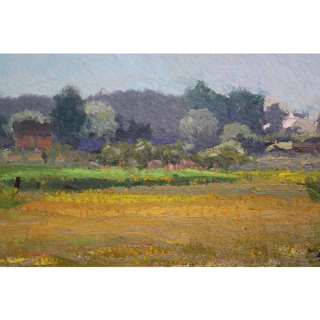 Alfejs Bromults, Outskirts of Town, 1959, Oil on Cardboard For Sale - Image 4 of 9