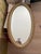 Antique French antique market find, original patina oval shaped handmade plaster wall hanging mirror. Bathroom, bedroom or...