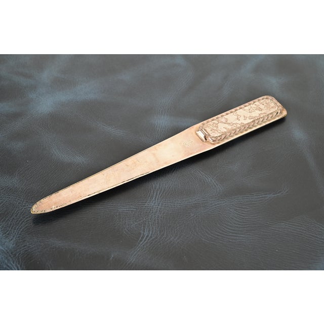 Roycroft Arts & Crafts Silver Finished Hammered Copper Letter Opener For Sale - Image 11 of 11