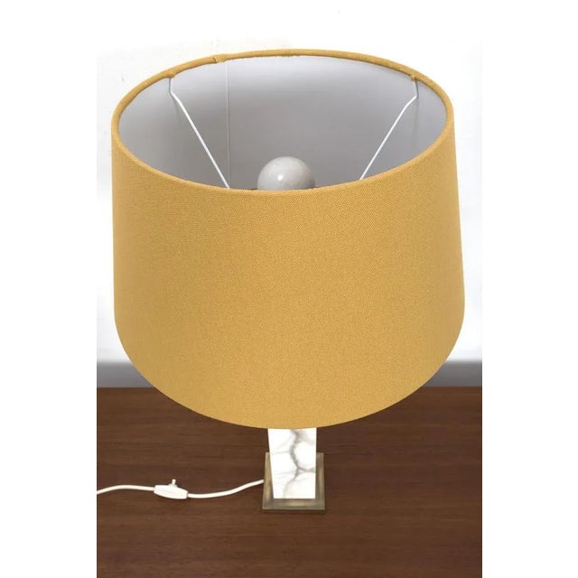 Stone Vintage Brass & Marble Table Lamp For Sale - Image 7 of 8
