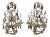 French Amythest Colored and Clear Crystal Prism Candelabrum - a Pair For Sale