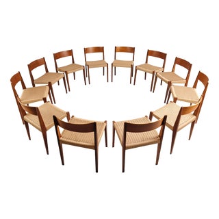 Pia Dining Chairs in Walnut and Teak by Poul Cadovius, Denmark, 1950s, Set of 12 For Sale
