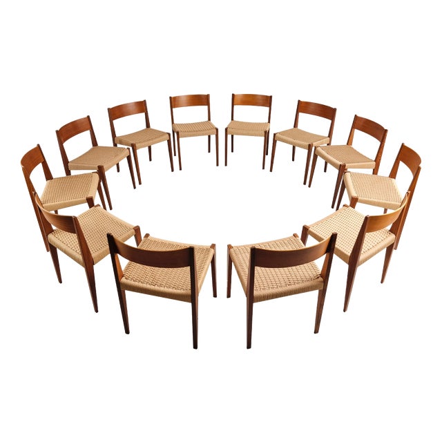 Pia Dining Chairs in Walnut and Teak by Poul Cadovius, Denmark, 1950s, Set of 12 For Sale