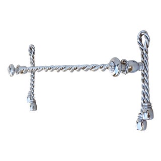 French Chrome Rope and Tassel Towel Bar from Maison Baguès, 1970s For Sale