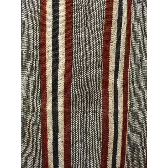 Vintage Turkish Kilim Rug, Handwoven Wool, Gray & Maroon Stripes, 5x10 For Sale - Image 4 of 11