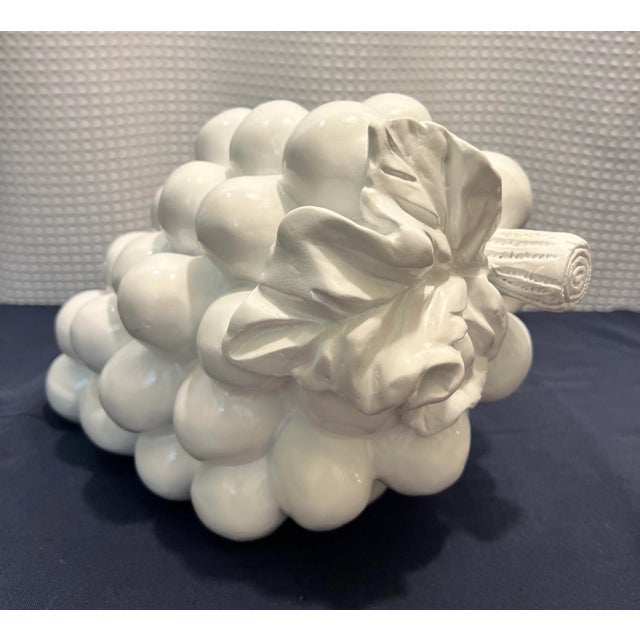White Vintage Boho Chic Monumental White Laquered Grapes - Newly Painted For Sale - Image 8 of 10