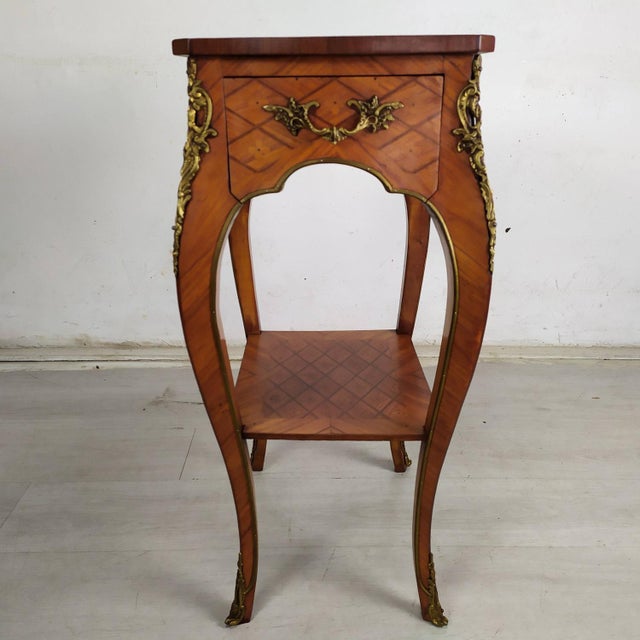 Louis XV Marquetry Side Table, 1950s For Sale - Image 9 of 18