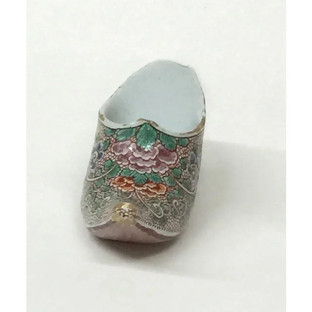 Small 18th century polychrome earthenware shoe slippery, The Netherlands, circa 1750 Probably delft, beautiful colors,...