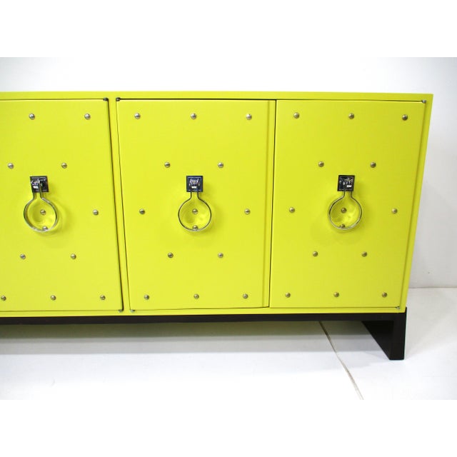 After Tommi Parzinger Glamorous Studded Handcuff Credenza Sideboard For Sale - Image 16 of 17