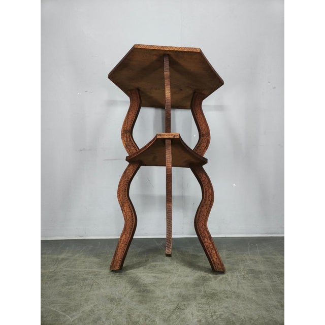 Antique Central European Hand-Carved Beech Side Table, 1890s For Sale - Image 4 of 12