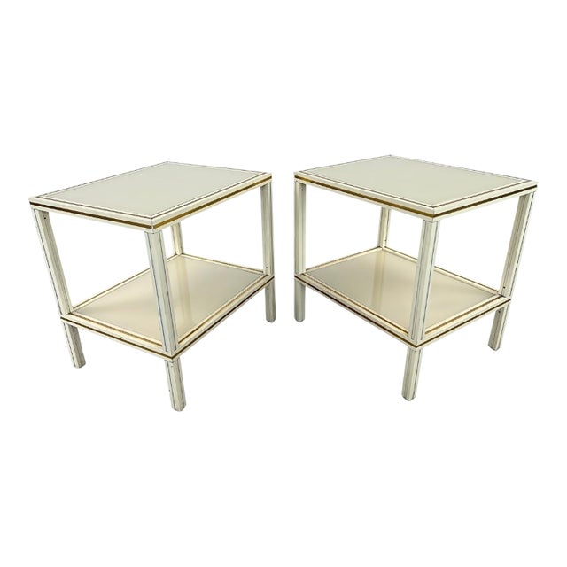 White Side Tables by Pierre Vandel – A Pair For Sale