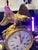 Fine Quality French Gilt and Patinated Bronze Mantel Clock With Marble Base For Sale - Image 4 of 11