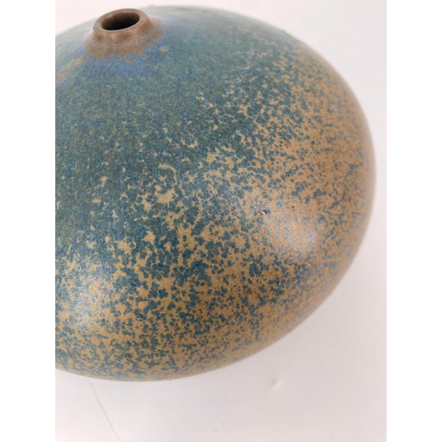 Mid-Century Studio Ceramic Flower Vase with Incised Signature, 1950s For Sale - Image 4 of 9