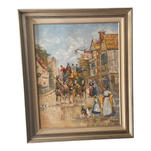 Early 20th Century European School City Scene Impressionist Style Impasto Signed Framed