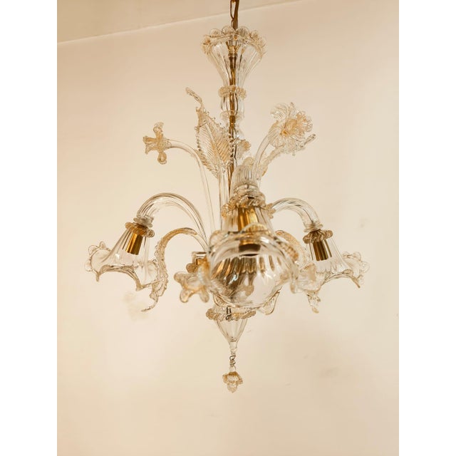Mid-Century Modern Venetian Murano Glass Chandelier For Sale - Image 3 of 18