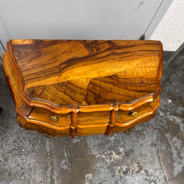 Mid 20th Century Rococo Italian Style Olive Wood Nightstands, Pair For Sale - Image 12 of 12