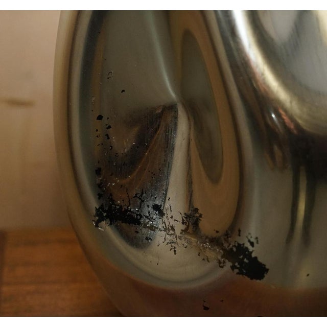 Glass Large Vintage Sculptural Table Lamp in Foxed Mirrored Glass For Sale - Image 7 of 18