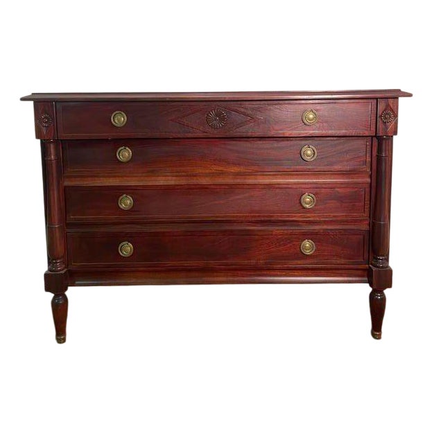 Empire Style Chest of Drawers in Mahogany For Sale