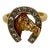 Vintage 14k Gold and Diamond Horseshoe Ring With Horse Head, Circa 1950 For Sale