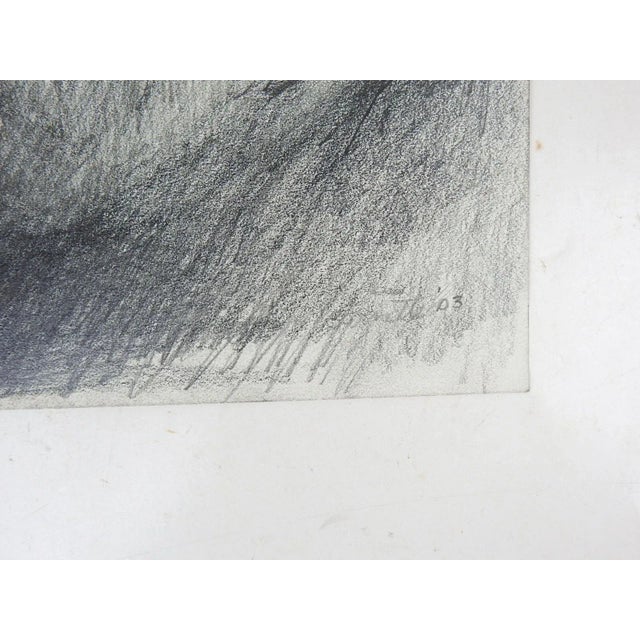 2003 pencil on paper drawing of reclining man. Signed Barnette and dated lower right corner. Unframed.