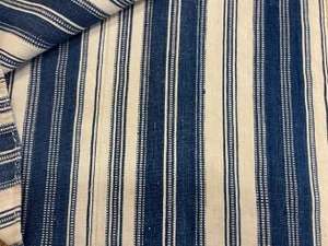 Vintage Stripe Killim Fabric Fragment in Cream and Navy