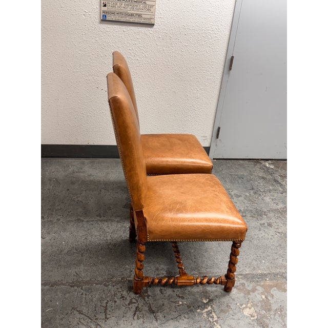 Tan Bausman & Company Model 3322 Barley Twist Leg Side Chairs, Pair For Sale - Image 8 of 12