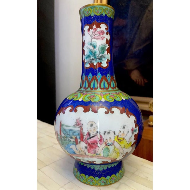 Late 19th Century 19th Century Qing Era Chinese Cloisonné Enamel Bottle Vase For Sale - Image 5 of 13