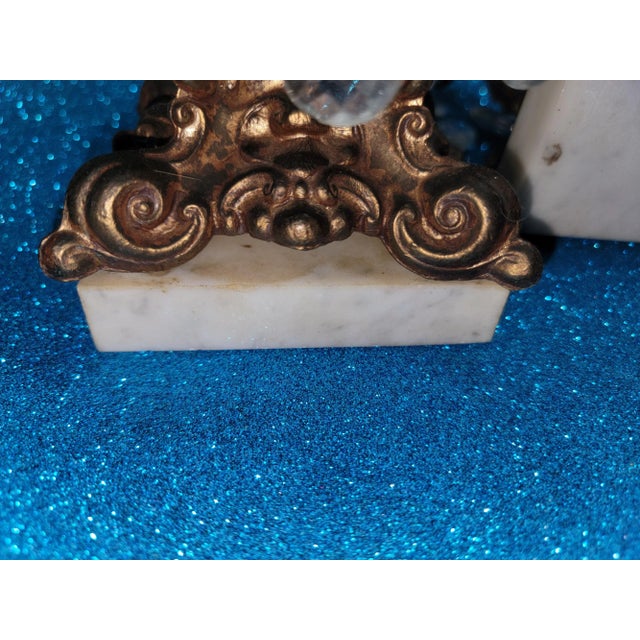Mid 20th Century Hollywood Regency Style Candle Holders With Marble Base - a Pair For Sale - Image 11 of 12