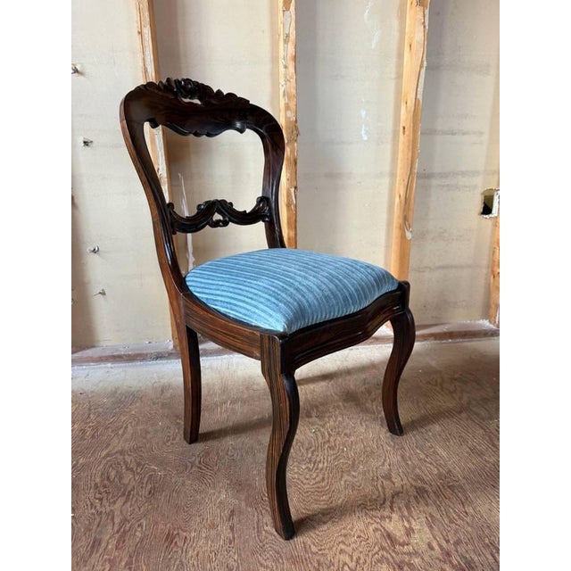 Brown Antique Victorian Style Balloon Back Side Chairs. Set of 3 For Sale - Image 8 of 15