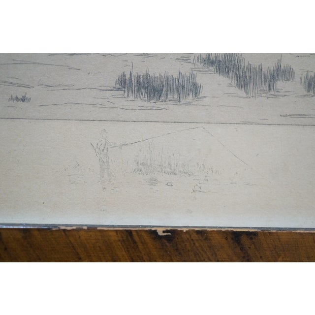 Antique Henry Mortikar Rosenberg Babbling Brook Panoramic Landscape Etching 25" For Sale - Image 12 of 15