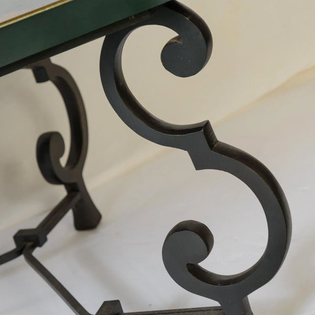 Green Tole Tray Top Coffee Table by Maison Ramsay, France For Sale - Image 11 of 12