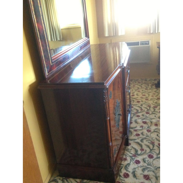Brown 1950s Mahogany Dresser With Mirror For Sale - Image 8 of 12