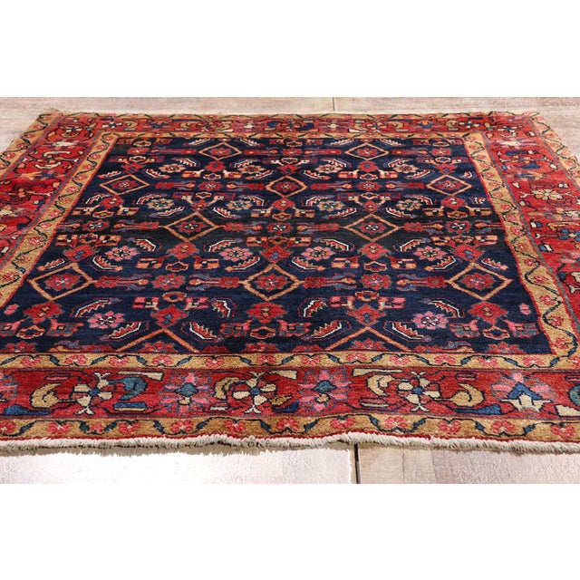 Antique Persian Lilihan Rug, 05'01 X 06'03 For Sale - Image 9 of 10