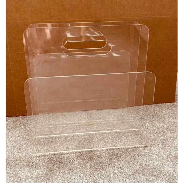 Mid 20th Century Mid Century Lucite Magazine Rack For Sale - Image 4 of 4