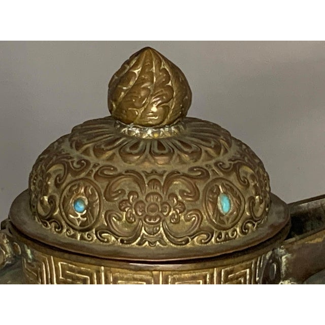 19th Century Chinese Tibetan Dragon Teapot for your consideration. The teapot measures approx. 9 1/2 inches tall; 12...