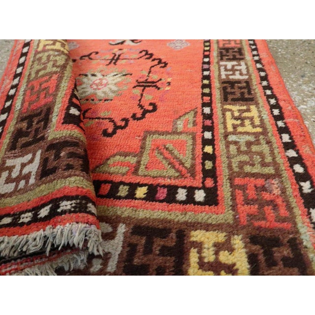 Galerie Shabab Collection Early 20th Century East Turkestan Khotan Throw Rug For Sale In New York - Image 6 of 6