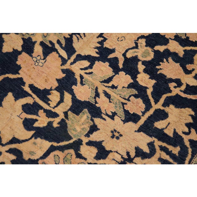 Textile Classic Ziegler Blue Beige Hand-Knotted Wool Rug - 9'0'' X 12'6'' For Sale - Image 7 of 8