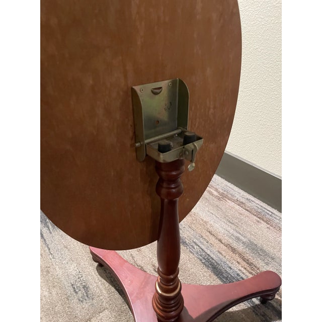 Georgian Mahogany Tilt Top Ovular Pedestal Wine Table For Sale - Image 11 of 12