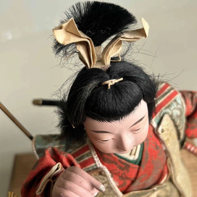Brown Meiji Period Musha Ningyō Traditional Japanese Warrior Doll, 1890s For Sale - Image 8 of 12