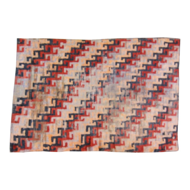 Vintage Turkish Anatolian Hand Knotted Wool Rug, 5'x7'1" For Sale