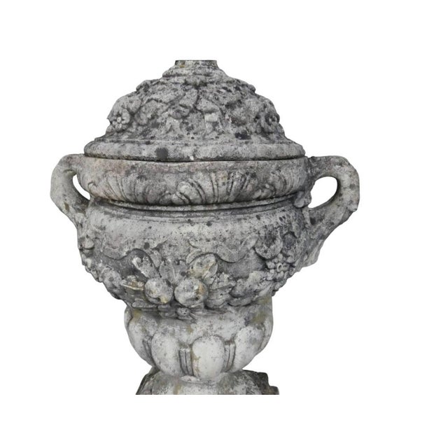 Stone Vases on Pedestals, 1950s For Sale - Image 7 of 12