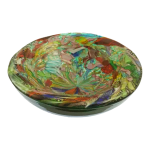 Mid 20th Century Green Glass Bowl Tutti Frutti Decorative Bowl