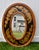 Wood Vtg. Painted Oval Tuscan Style Wall Mirror W/Fruit & Cornucopia Designs For Sale - Image 7 of 13