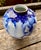 Japanese Vintage Japanese Porcelain Peony Vase | Cobalt Blue & White Floral Motif | Gold Accents For Sale - Image 3 of 12