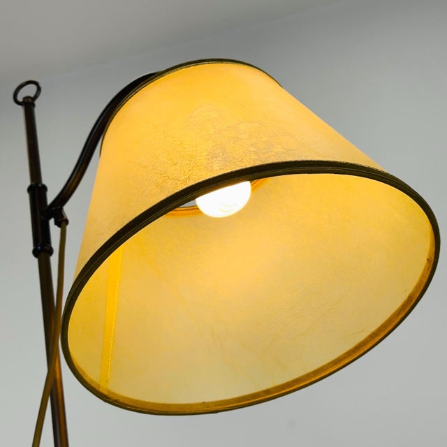 Mid-Century Modern Adjustable Brass Column Floor Lamp, Italy, 1930s For Sale - Image 6 of 11