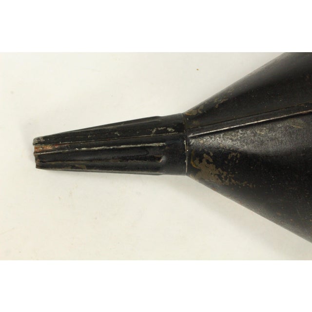 19th C. Tin Tole Large Funnel W Flower & Black Paint, Marked Dover, Ma For Sale - Image 14 of 17
